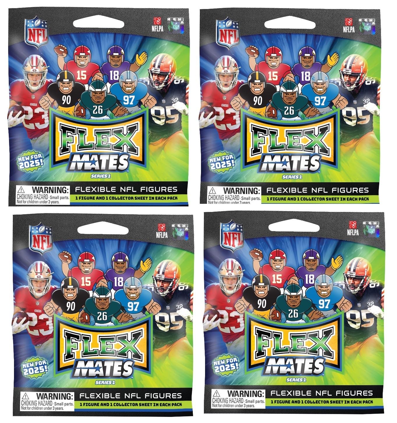 【超レア】アメフトチームデザイン　サイズ約230cm×170cm Amazon.com: TeenyMates Party Animal Flexmates 2025 Series 1 NFL